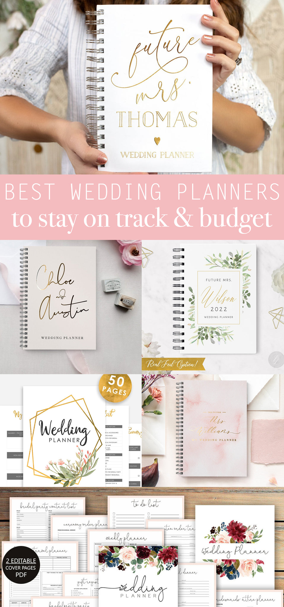 Best Wedding Planners to Stay on Track and Budget - Custom Wedding Planner - Personalized Wedding Planner Book - Pretty Collected