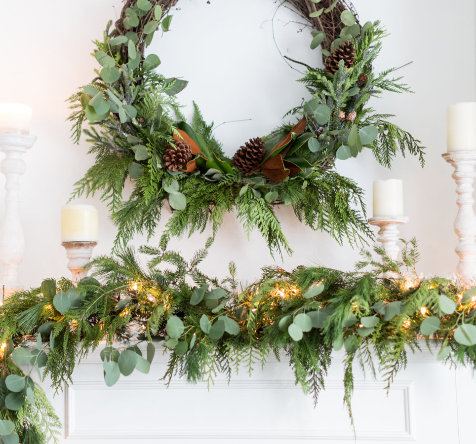 DIY Natural Wreath - DIY Greenery Christmas Wreath - Pretty Collected