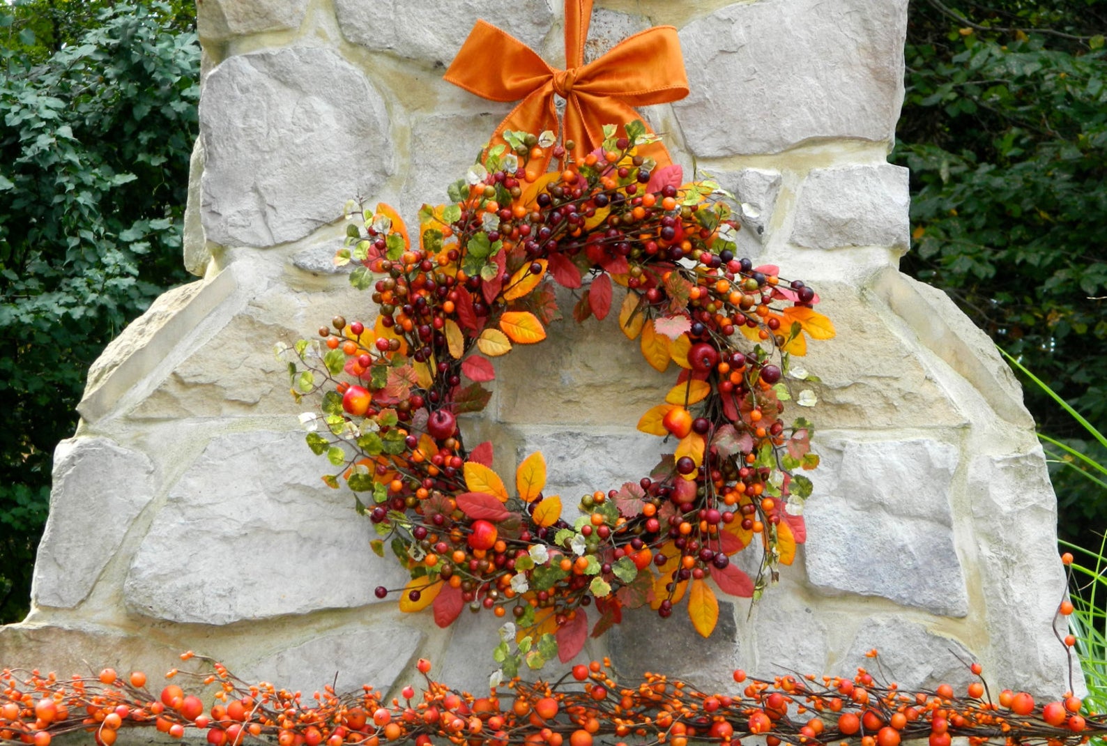 Fall Berry Wreath - Fall Foliage Wreath - Fall Leaves Wreath - Autumn Wreath