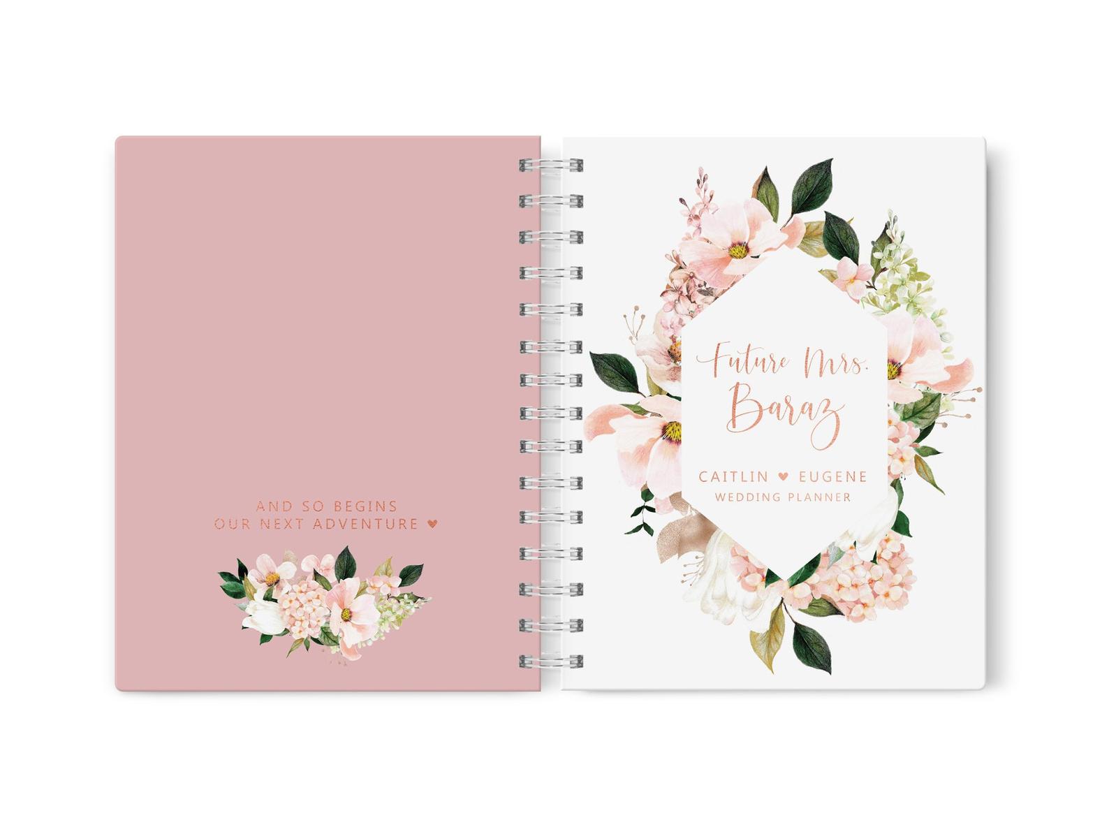 Personalized Wedding Planner - Blush Wedding Planner - Floral Wedding Planner Book