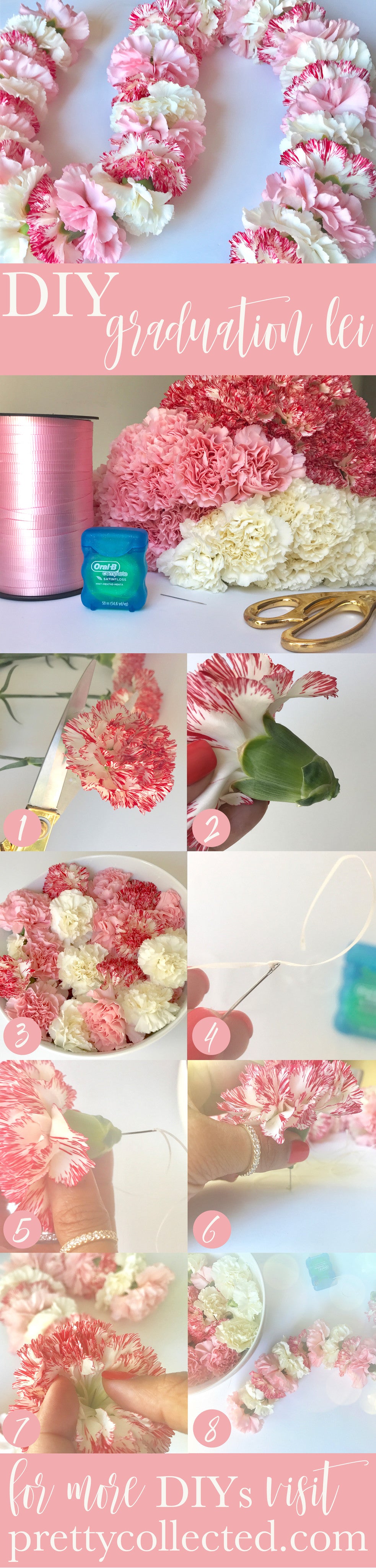 How to Make a DIY Flower Lei for Graduation - Pretty Collected