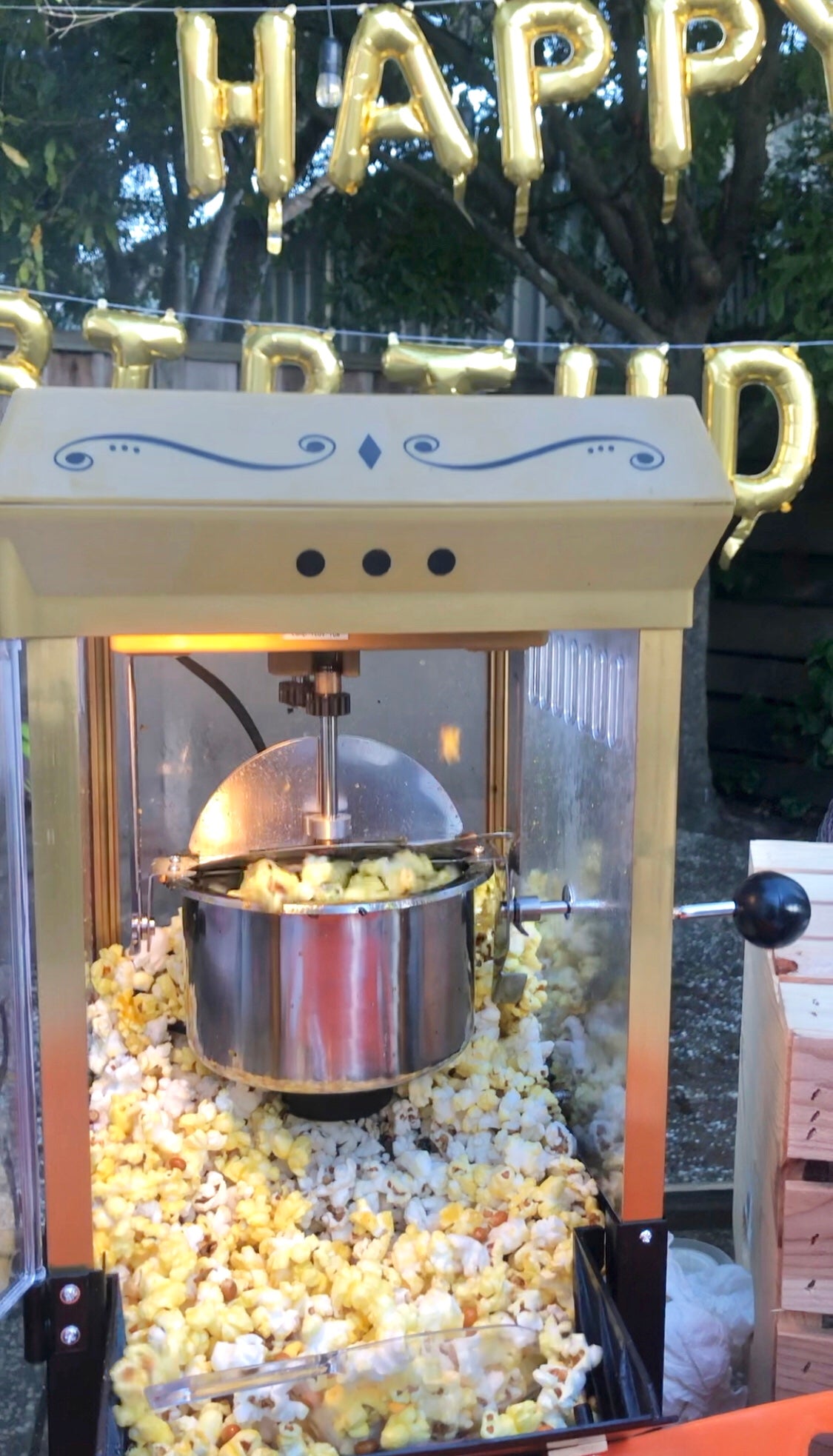 Mini Popcorn Machine for Outdoor Movie Night - Backyard Movie Night Ideas - Pretty Collected