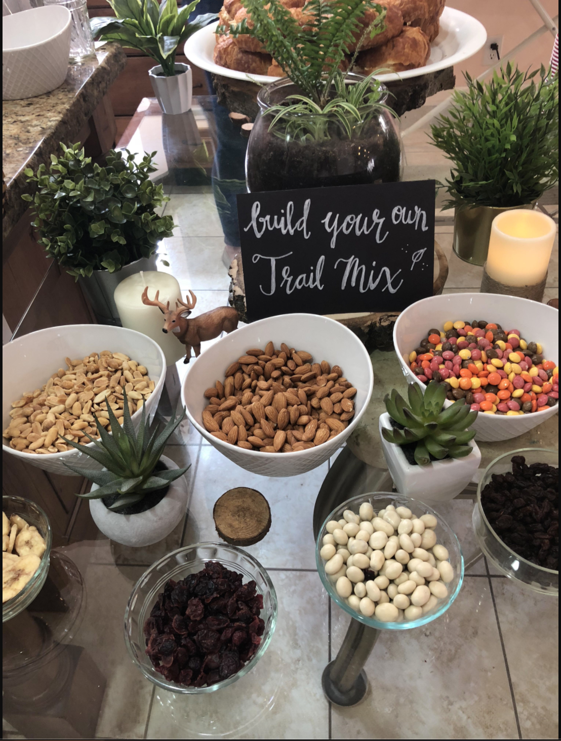 Woodland theme baby shower snacks