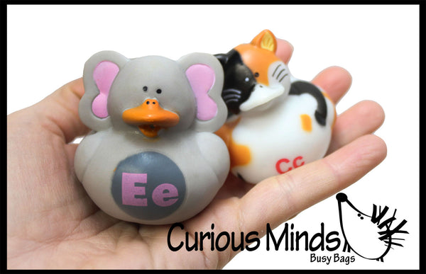 alphabet rubber ducks