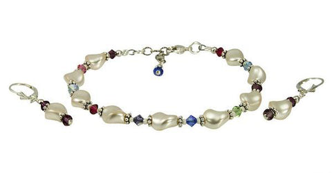 birthstone pearl twist bracelet