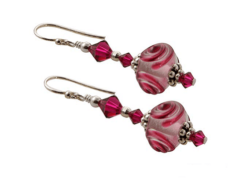 pink handmade earrings