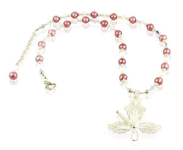 Pink Pearl Hibiscus Necklace