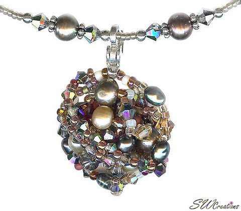 pearl handcrafted bead art pendant