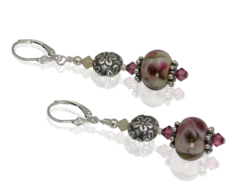 handmade lampwork bead earrings