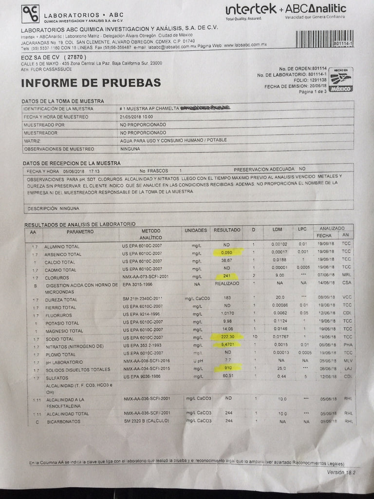 analisis-agua-contaminada-arsenico-mexico-laboratorio-tercer-autorizado-ssa