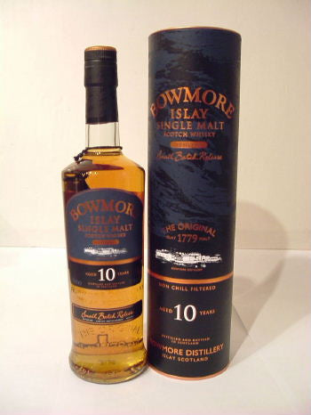 Bottle of Bowmore Islay 10 Year Single Malt Scotch