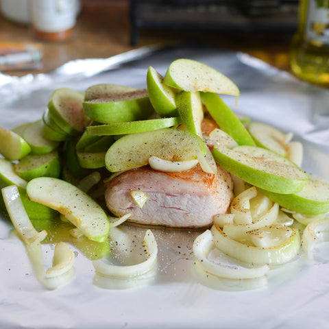 Pork Tenderloin with Grilled Apples & Onions Recipe