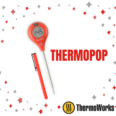 Thermoworks Thermpop thermometer is an easy to read digital meat probe that comes in a variety of colours