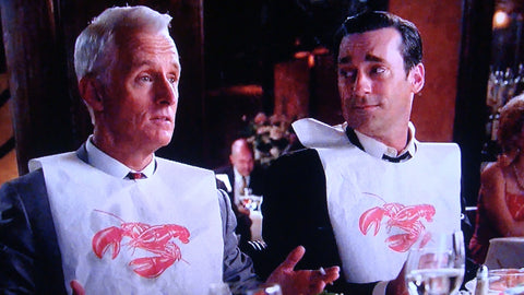 Mad Men Roger Sterling & Don Draper with Lobster Bibs Jon Hamm John Slattery 