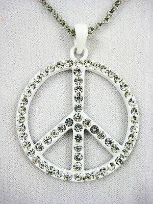 Fashion Costume Jewelry Cute and Fun Peace Sign Necklace & Pendant : 11202