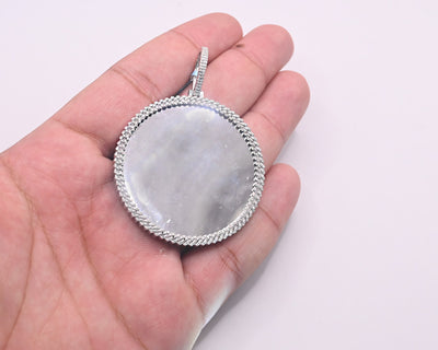 Round Shape Custom Diamond Memory Pendant (0.45CT) in 925 Sterling Silver