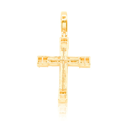 Cross Baguette Bling Diamond Pendant (0.70CT) in 10K Gold