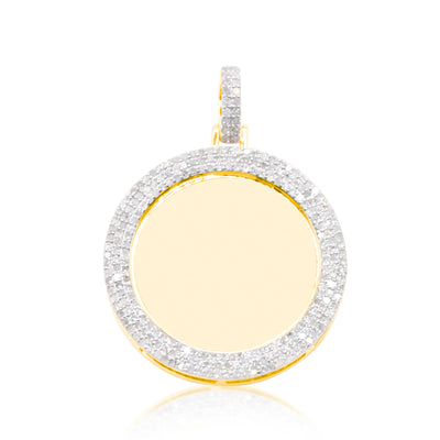 3-Row Round Shape Custom Diamond Memory Pendant (0.80CT) in 10K Gold