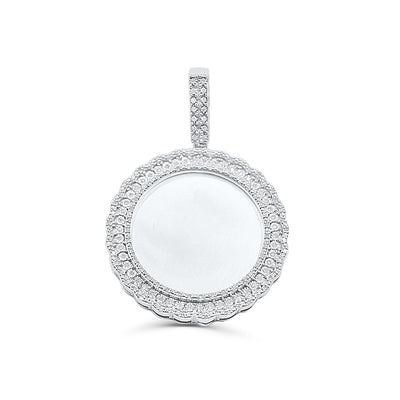 Round Shape Custom Diamond Memory Pendant (1.00CT) in 925 Sterling Silver