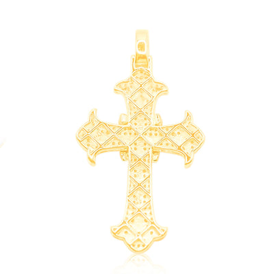 Stylish Cross Bling Diamond Pendant (1.00CT) in 10K Gold