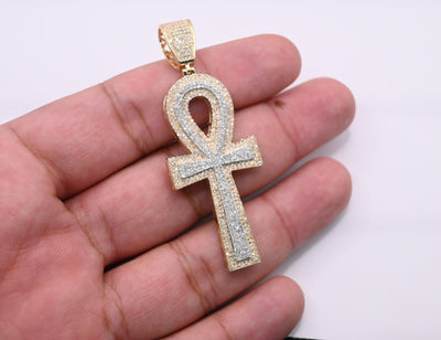 Egyptian Ankh Bling Diamond Pendant (1.00CT) in 10K Gold