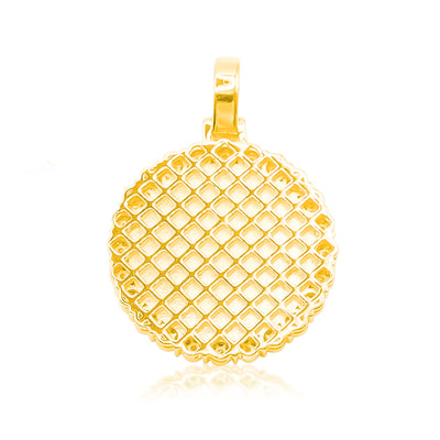 Thick Border Round Shape Custom Diamond Memory Pendant (1.25CT) in 10K Gold