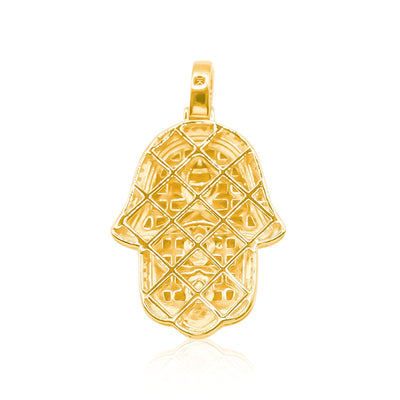Hamsa Hand Bling Diamond Pendant (1.30CT) in 10K Gold