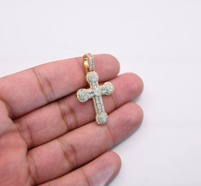 Cross Baguette Bling Diamond Pendant (1.50CT) in 10K Gold
