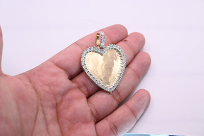 Heart Shape Illusion Set Custom Diamond Memory Pendant (1.50CT) in 10K Gold