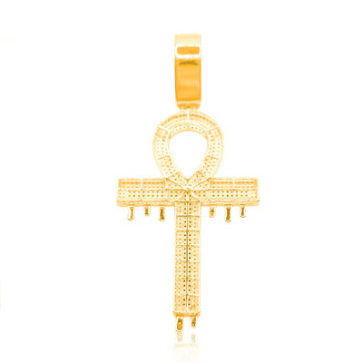 Drip Ankh Bling Diamond Pendant (1.60CT) in 10K Gold