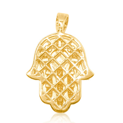 Hamsa Baguette Diamond Pendant (1.80CT ) in 10K Gold