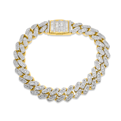 Iced Out Cuban Link Diamond Bracelet (6.50CT) in 10K Gold (Yellow or White) - 11mm