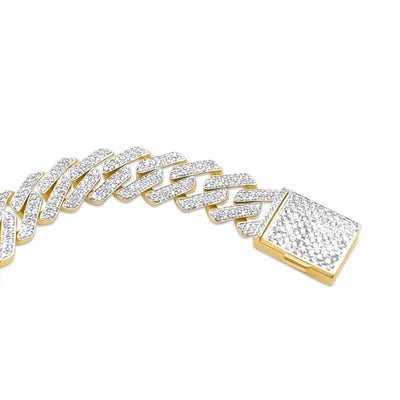 Iced Out Cuban Link Diamond Bracelet (9.50CT) in 10K Gold (Yellow or White) - 14.5mm