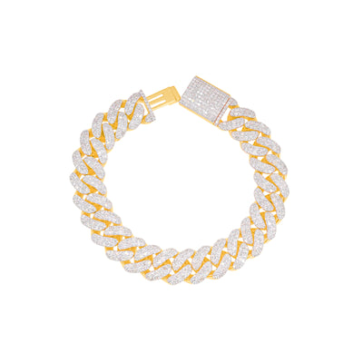 Iced Out Cuban Link Diamond Bracelet (11.50CTW) in 10K Gold - 14mm