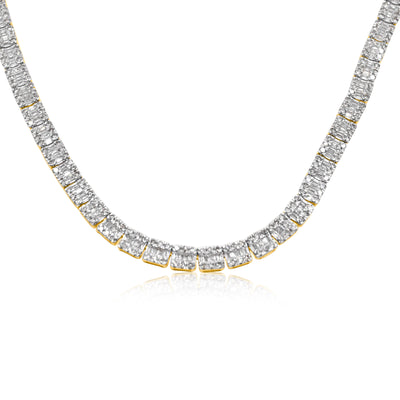 Baguette Diamond Chain (18CT) in 10K Yellow Gold - 8mm (20 Inches)