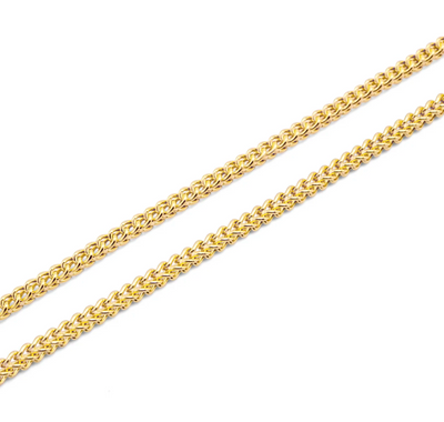 3mm 10K Gold Hollow Franco Chain (White or Yellow) - from 16 to 28 Inches