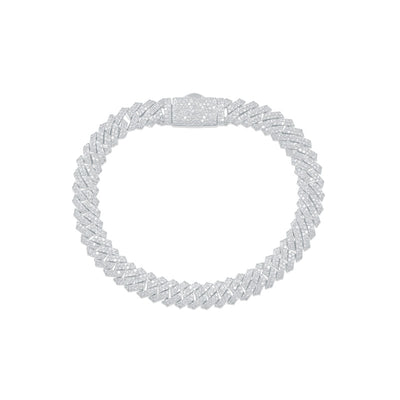 Iced Out Cuban Link Diamond Bracelet (6.50CTW) in 10K White Gold - 8mm