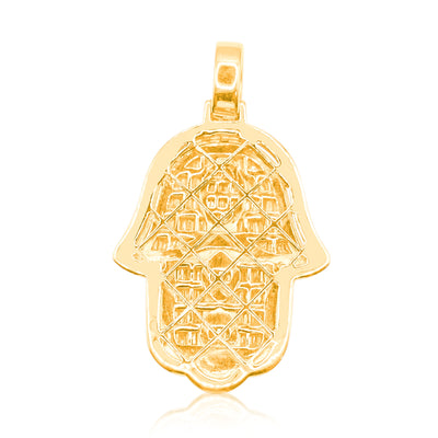 Hamsa Baguette Diamond Pendant (3.00CT) in 10K Gold