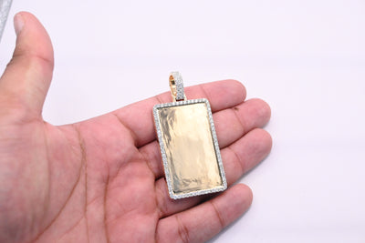 Rectangular CustomDiamond Memory Pendant (3.05CT) in 10K Yellow Gold