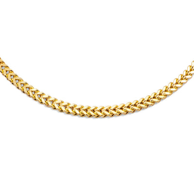 3.5mm 10K Hollow Franco Chain (White or Yellow) - from 18 to 24 Inches
