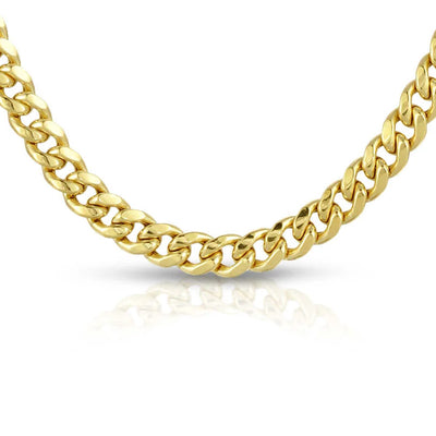 4mm 10K Hollow Gold Miami Cuban Chain (White or Yellow or Rose) - from 18 to 24 Inches