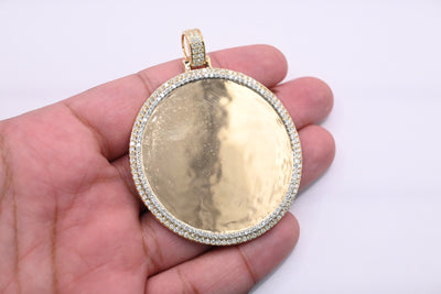 Round Shape Custom Diamond Memory Pendant (4.00CT) in 10K Gold