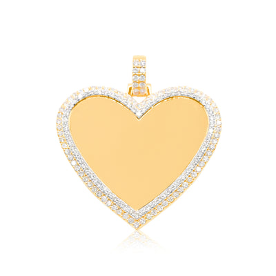 Heart Shape Custom Diamond Memory Pendant 4.50CT in 10K Gold