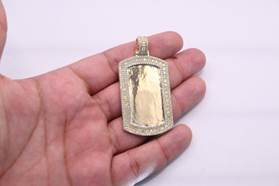 Rectangular Shape Custom Diamond Memory Pendant (5.25CT) in 10K Gold