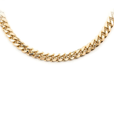 6.5mm 10K Solid Gold Miami Cuban Chain (White or Yellow or Rose) - from 22 to 26 Inches