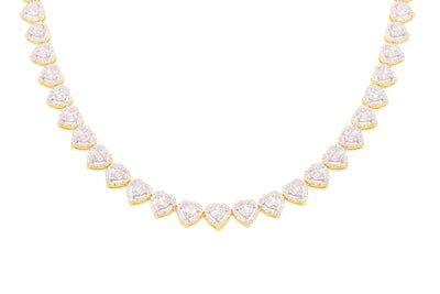 Heart Shaped Diamond Baguette Necklace (8CT) in 10K Gold - 8mm (20 inches)