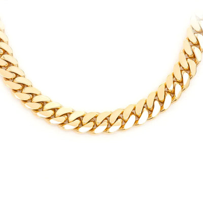 8mm 10K Solid Gold Miami Cuban Chain (White or Yellow or Rose) - from 20 to 26 Inches