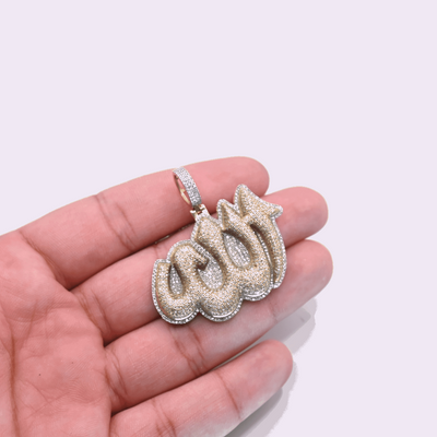 10K Gold Diamond Allah Pendant 3.00CT