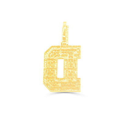 D Letter Baguette Diamond Pendant (4.75CT) in 10K Gold