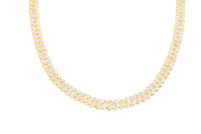 Baguette Diamond Miami Cuban Link Chain (7.50CT) in 10K Gold - 7mm (20 inches)